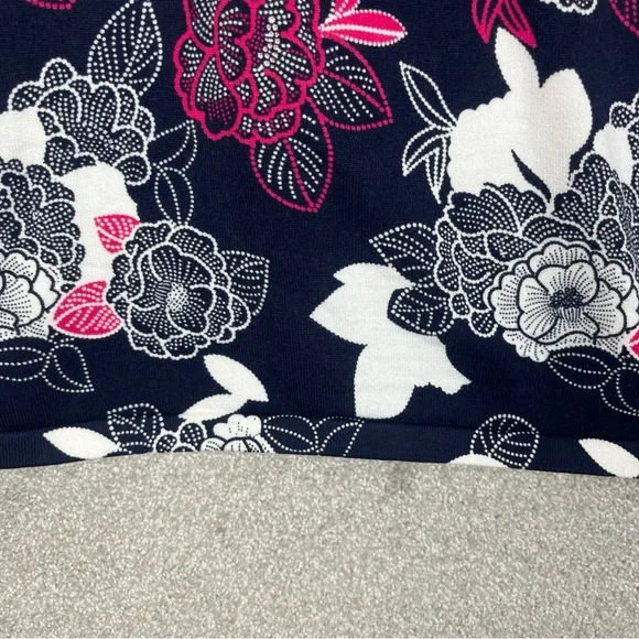 Talbots Cardigan Womens Extra Large Blue Pink Floral 3/4 Sleeve Button- 4356 - Picture 8 of 11